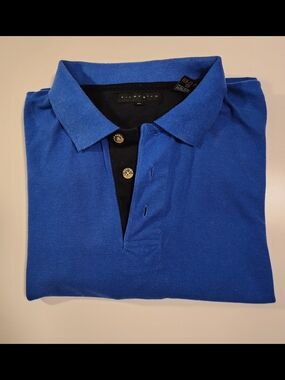 Men's Royal Blue Polo with Black Contrast Placket